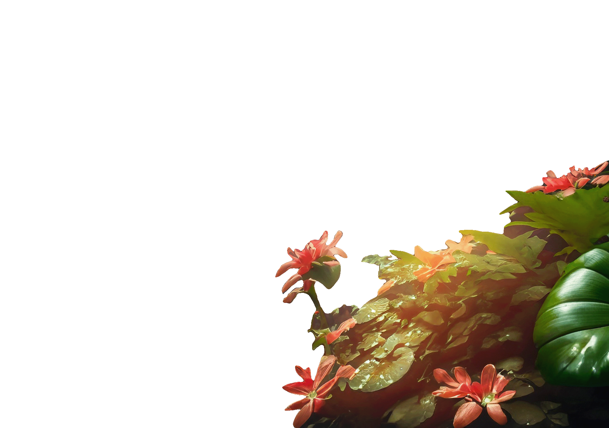 Secondary background image for the connect page, sunlit jungle with a waterfall and sunbeams
