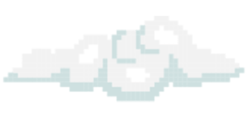 Stylized pixelated cloud illustration