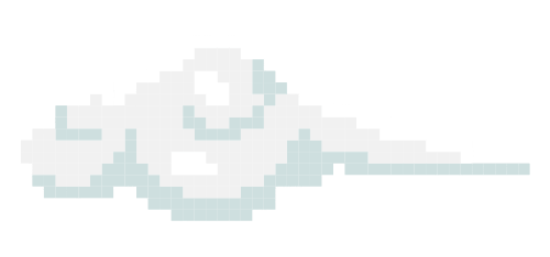 Stylized pixelated cloud illustration