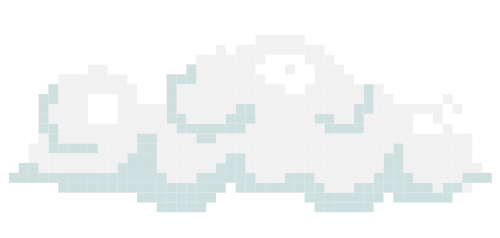 Stylized pixelated cloud illustration