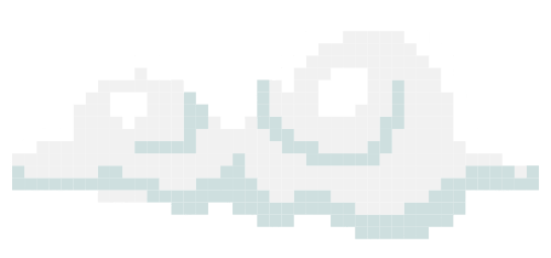 Stylized pixelated cloud illustration