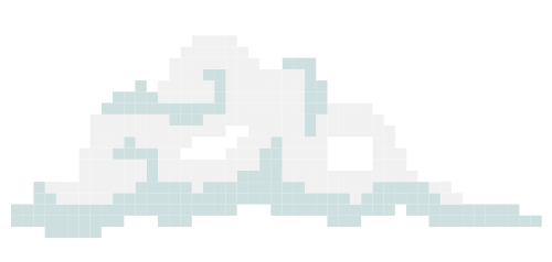 Stylized pixelated cloud illustration