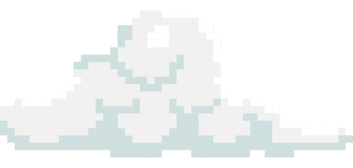 Stylized pixelated cloud illustration